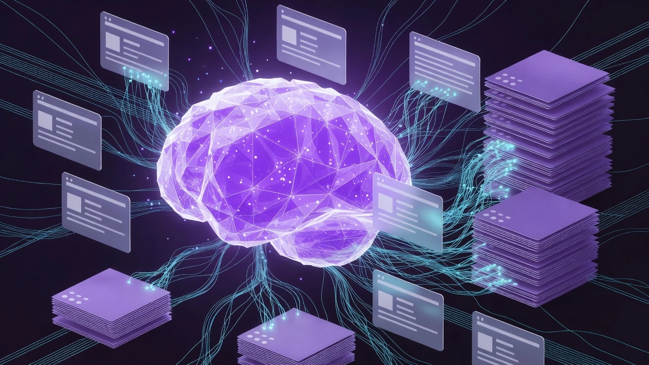 Illustration of AI curating and writing articles