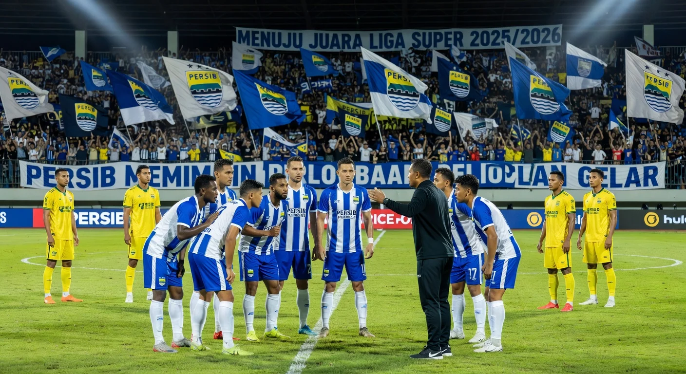 Persib Bandung team huddling before crucial Liga Super title race match against Semen Padang at Stadion Haji Agus Salim.