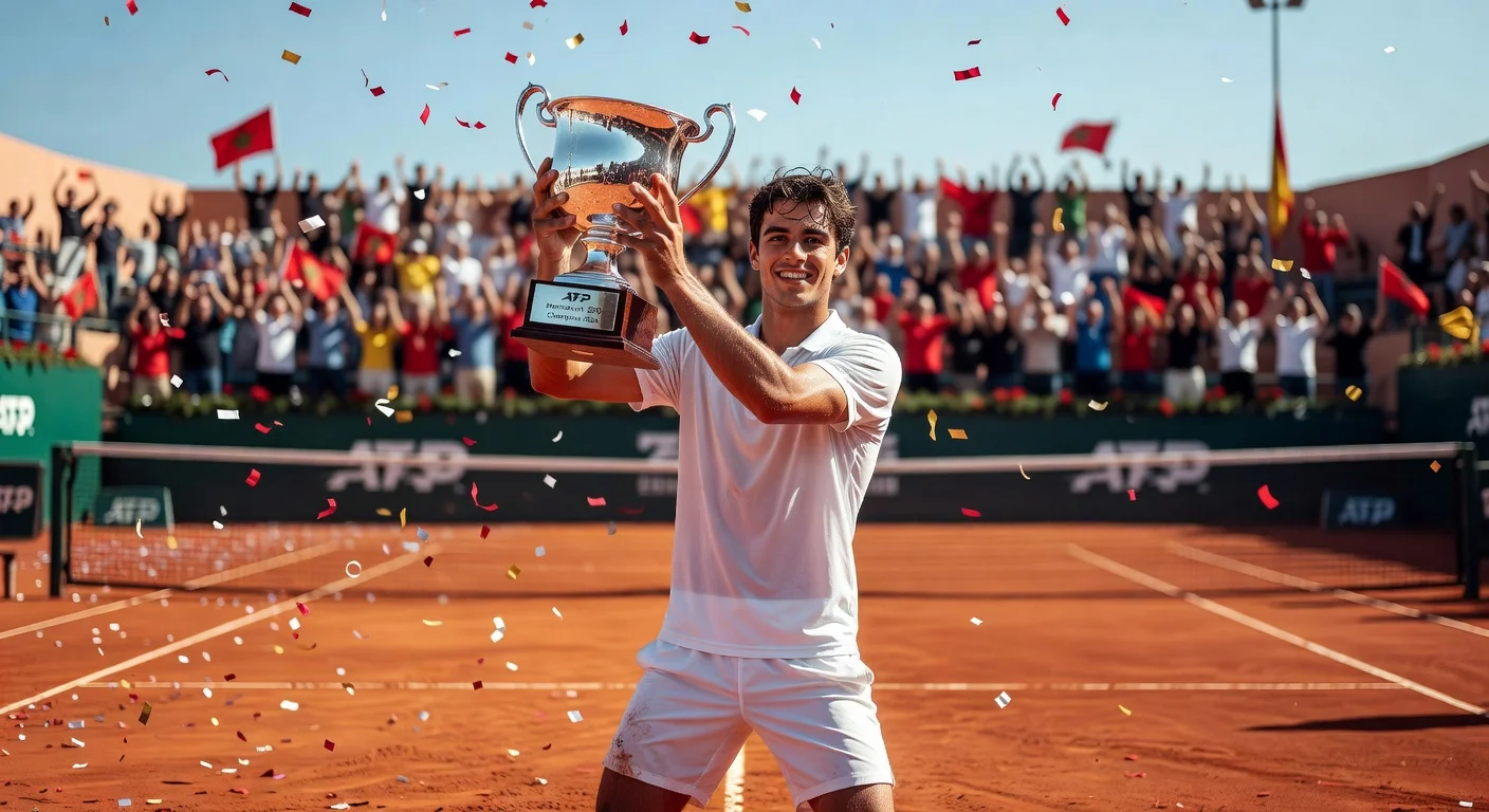 Rafa Jódar, 19, celebrates first ATP title win in Marrakech after beating Marco Trungelliti.