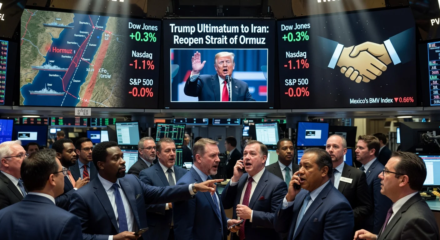 Wall Street traders react to mixed market close on Trump's Iran ultimatum and ceasefire announcement.