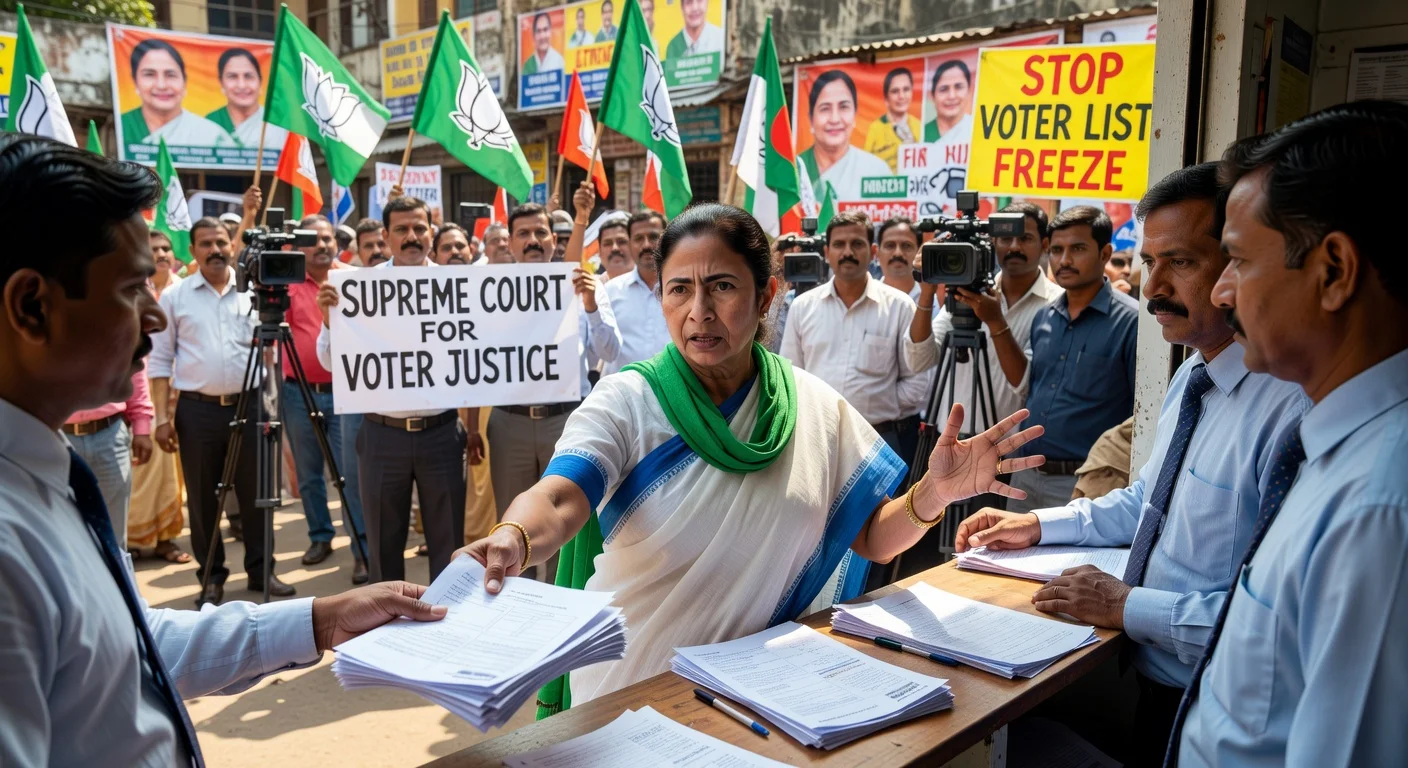 West Bengal CM Mamata Banerjee files nomination from Bhabanipur for 2026 polls amid TMC supporters.