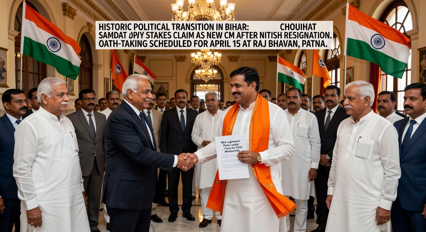 Samrat Choudhary meets Bihar Governor to claim position as state's first BJP Chief Minister, with deputy CMs-to-be.