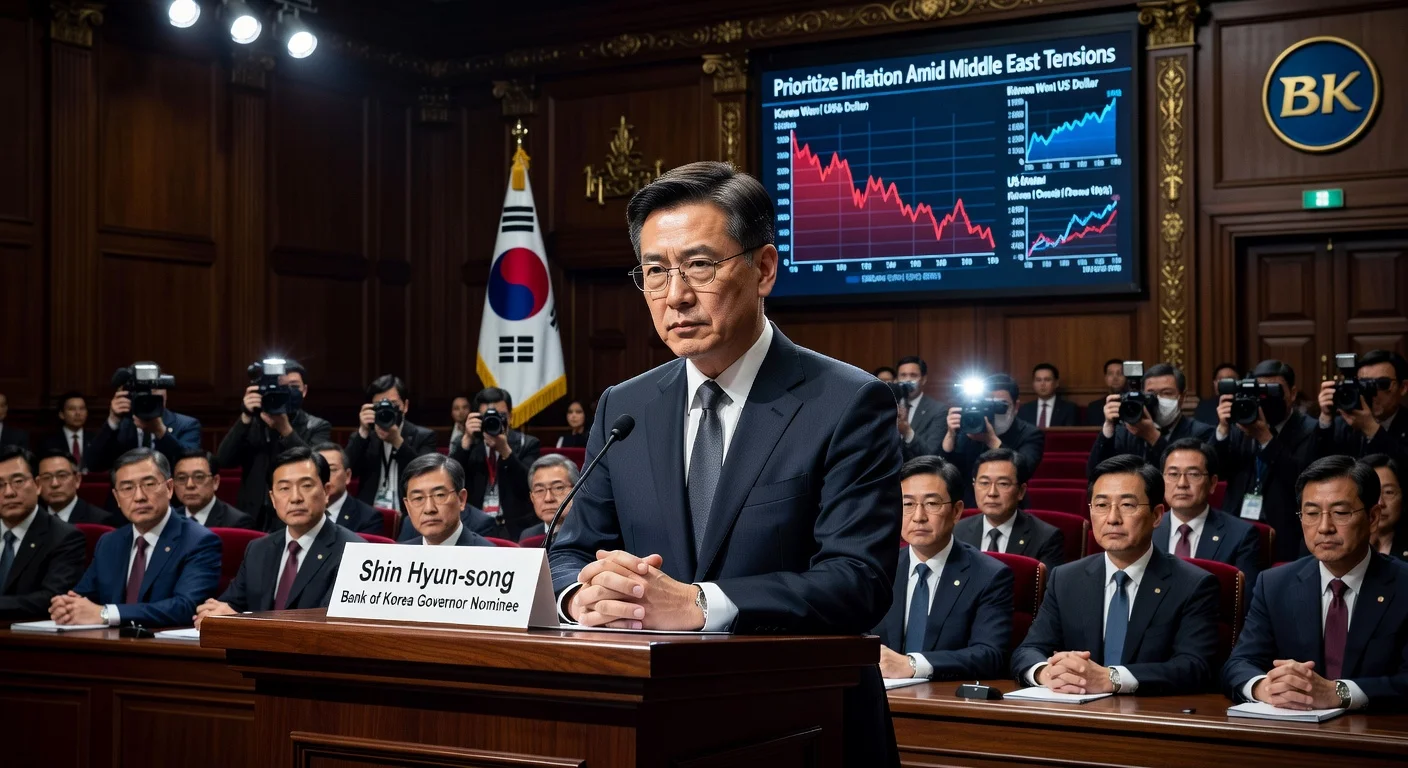 Shin Hyun-song apologizes for personal controversies and discusses currency policy at Bank of Korea governor confirmation hearing.