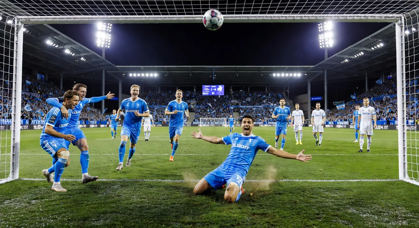 Malmö FF celebrates Sead Haksabanovic's winning goal in 1-0 victory over Djurgården at Tele2 Arena, amid match tension including captain's injury.