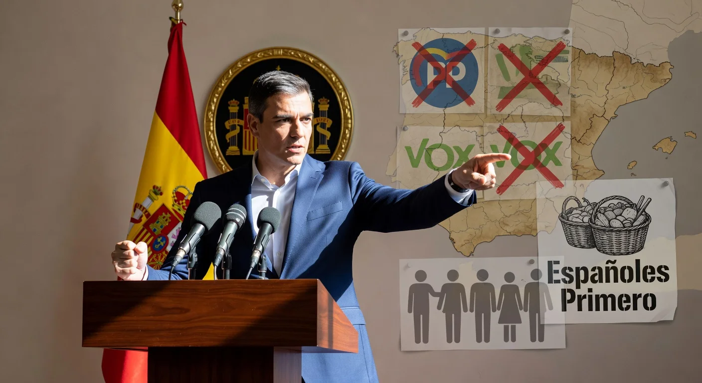 Pedro Sánchez vows state intervention against Extremadura's PP-Vox pact prioritizing Spaniards for social aids.