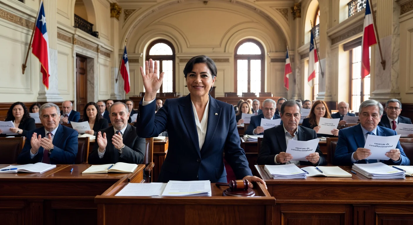 Education Minister María Paz Arzola thanks lawmakers after the Education Committee's approval of the Protected Schools bill amid tense debate.