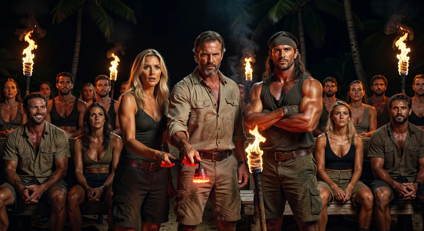 Dramatic Survivor 50 Tribal Council elimination of Chrissy Hofbeck and Coach Wade in Double Duos twist, torches snuffed by Jeff Probst.