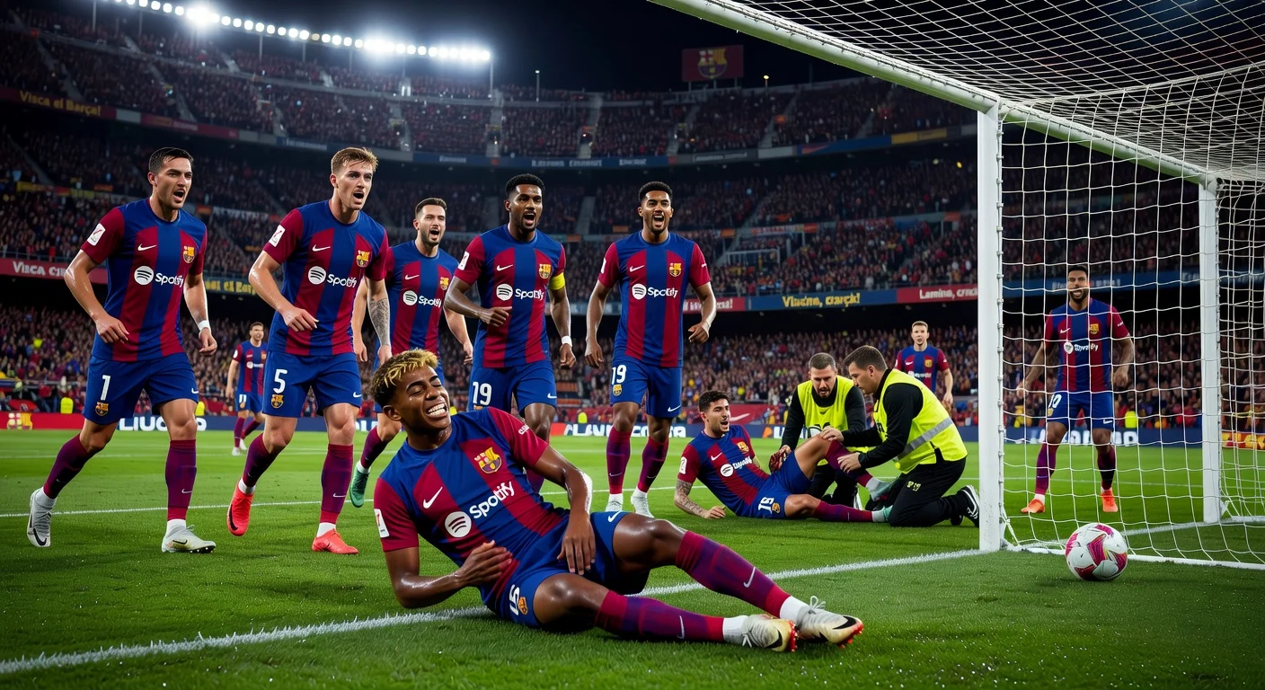 Lamine Yamal scores decisive penalty but injures hamstring right after in Barcelona's tense 1-0 LaLiga win over Celta Vigo.