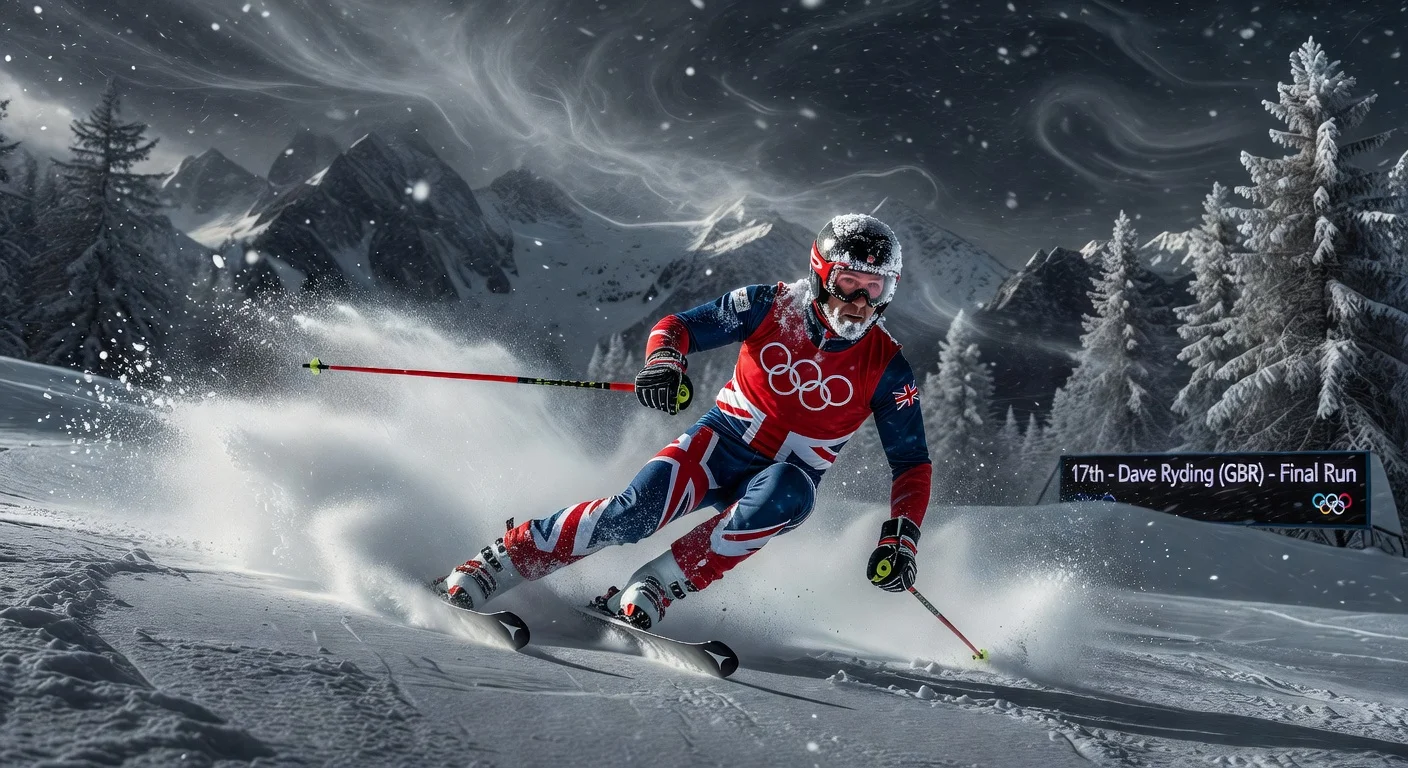Dave Ryding, British skier 'The Rocket', races through blizzard in Olympic slalom final, placing 17th in Bormio.