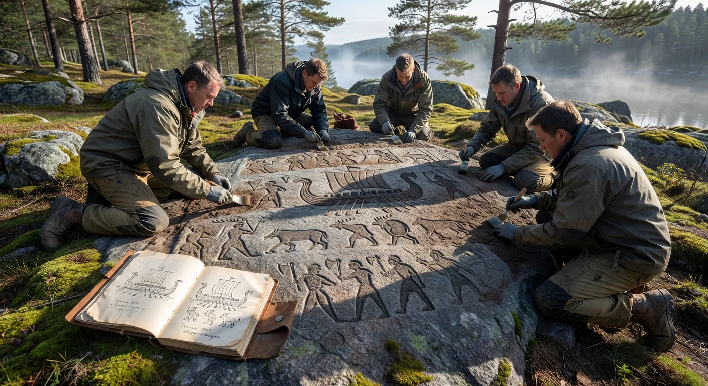 Archaeologists uncover a 200-year-lost Bronze Age rock carving in Tanum, Sweden's world heritage site, guided by an old sketch.