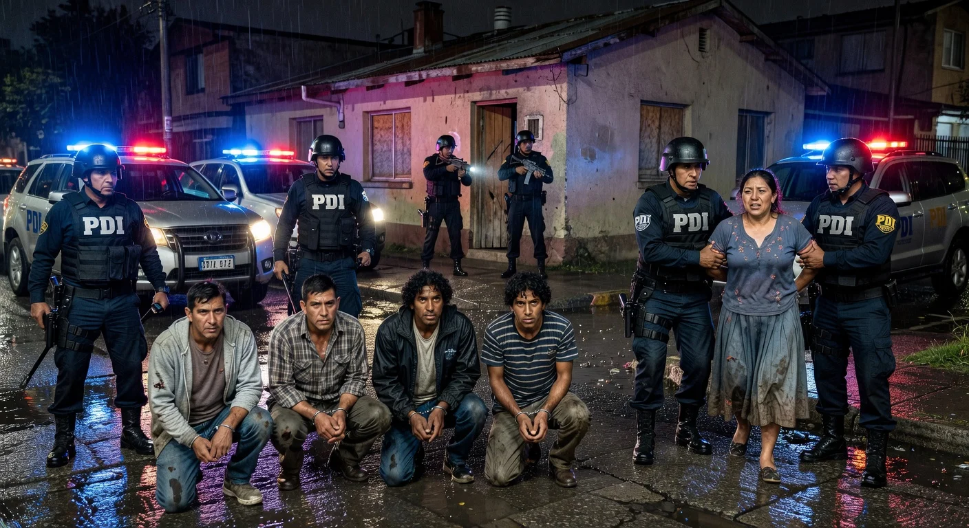 PDI officers rescue kidnapped Peruvian woman and arrest four suspects in dramatic Santiago operation.