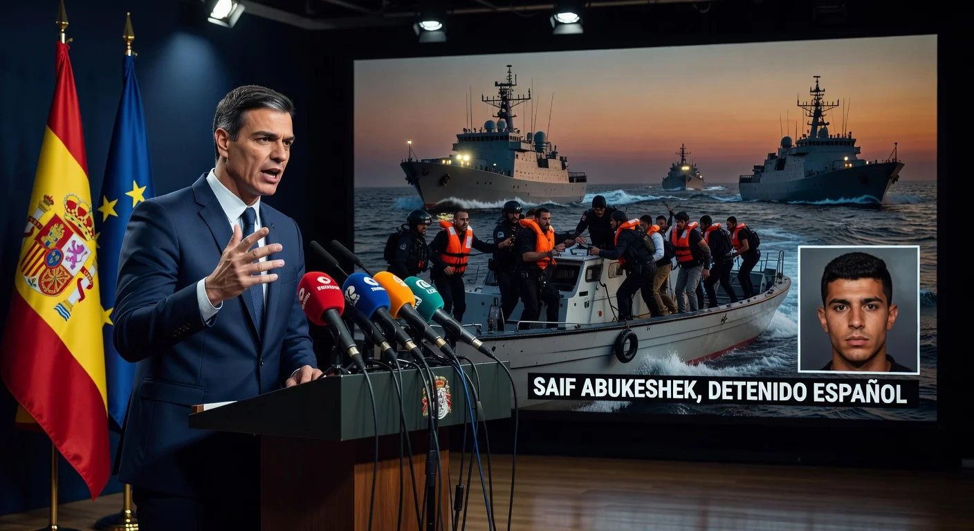 Spanish PM Pedro Sánchez demands release of citizen detained in Gaza flotilla interception by Israel.