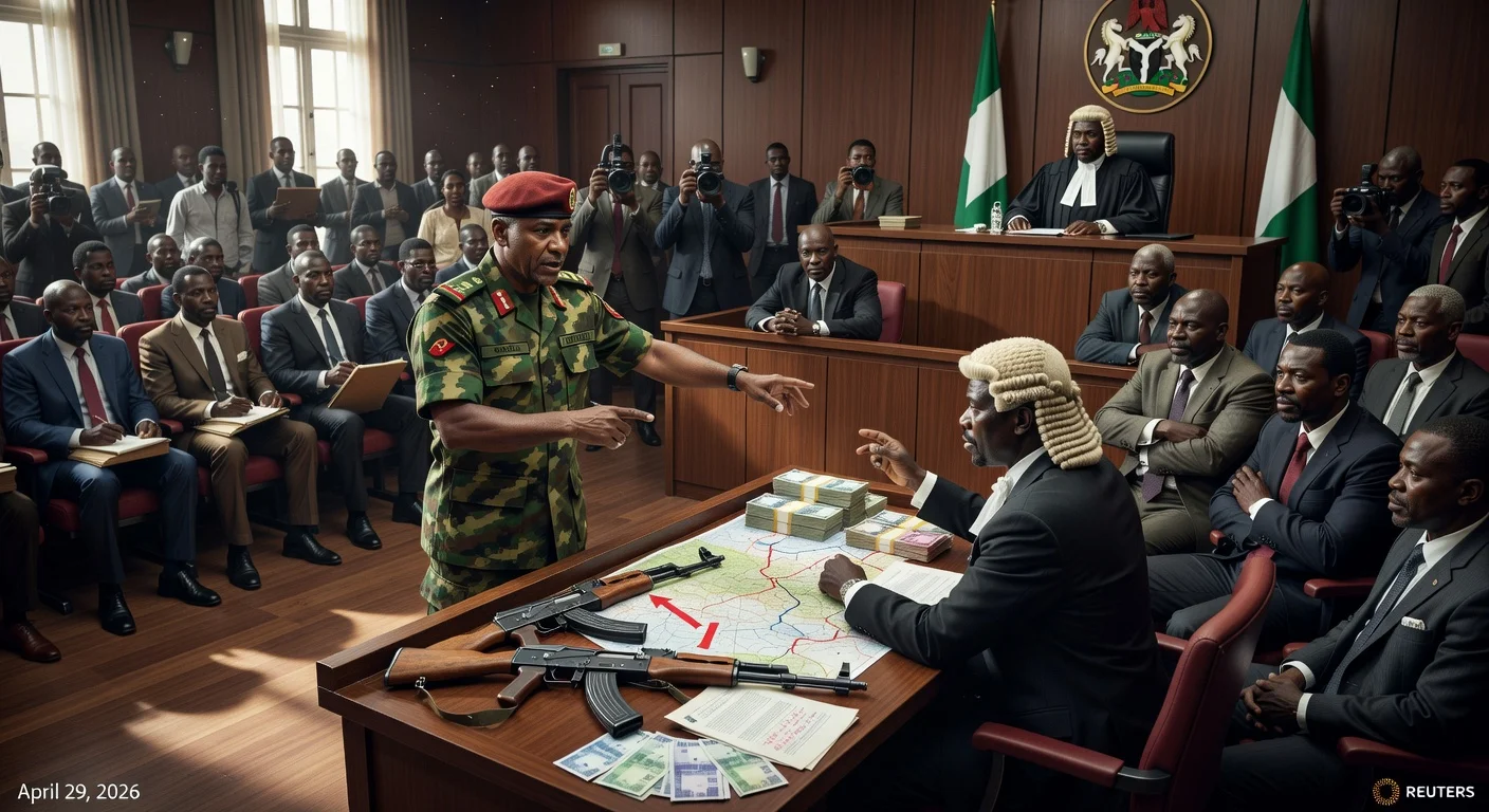 Army witness testifying in tense Nigerian court trial over alleged coup plot against President Tinubu.