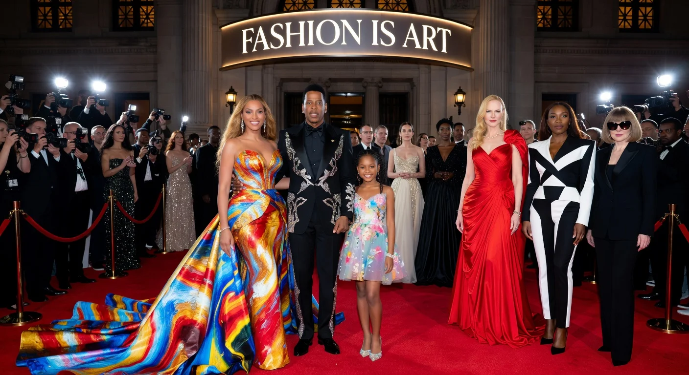Beyoncé, Jay-Z, and Blue Ivy lead the star-studded 2026 Met Gala red carpet for the 'Fashion Is Art' theme, with co-chairs Nicole Kidman, Venus Williams, and Anna Wintour.
