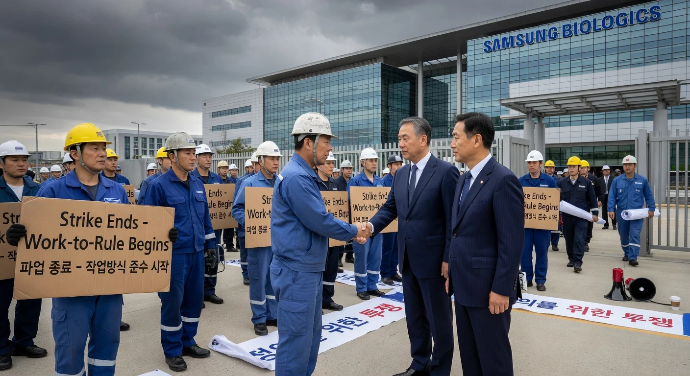 Samsung Biologics workers end strike, launch work-to-rule campaign, prepare for pay talks.