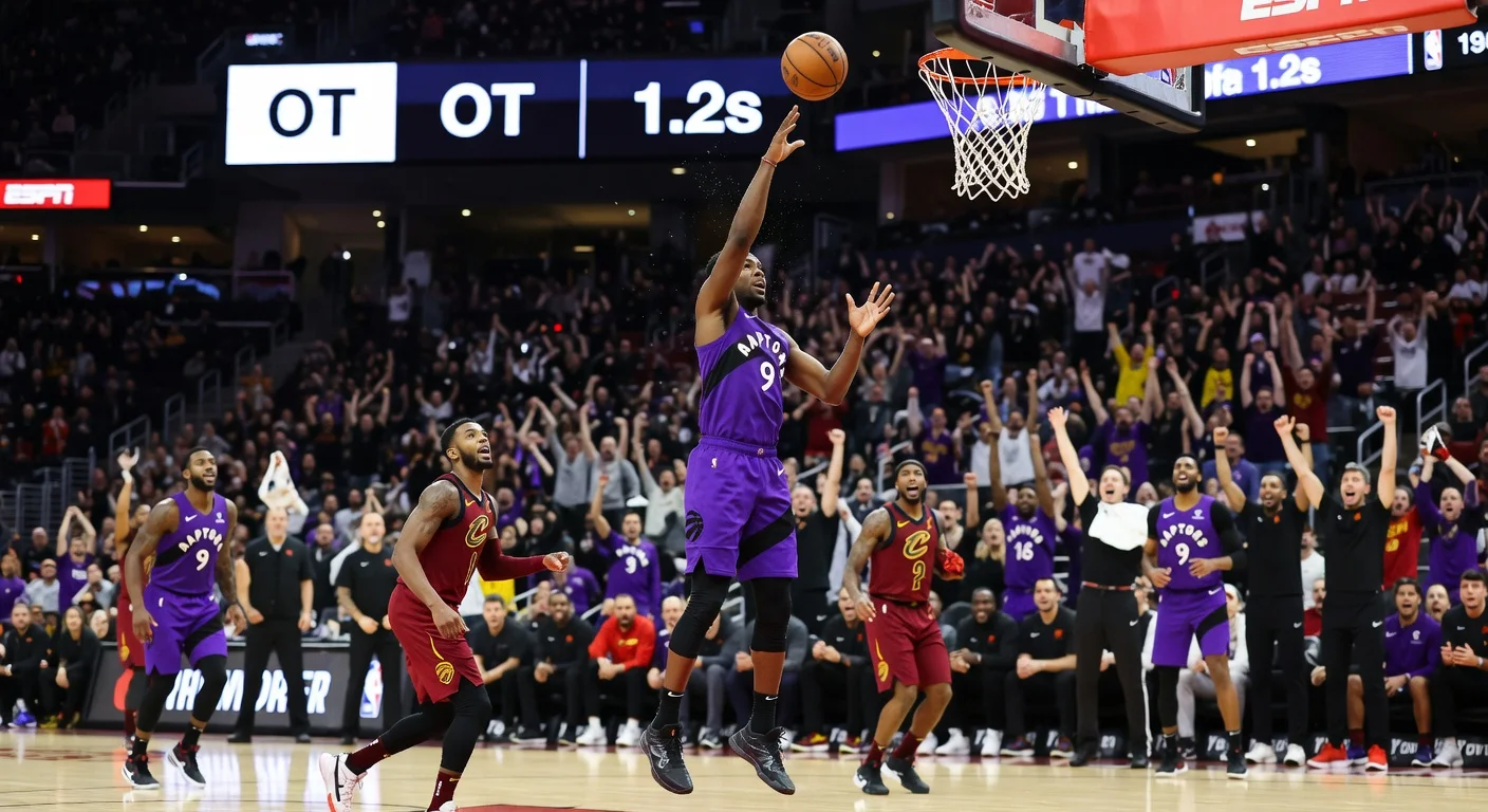 RJ Barrett's miraculous overtime 3-pointer at the buzzer forces Game 7 for Raptors vs. Cavaliers.