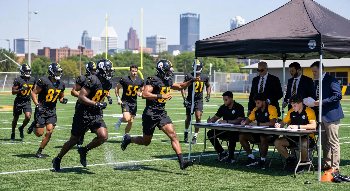Pittsburgh Steelers rookies practicing and signing contracts at 2026 minicamp
