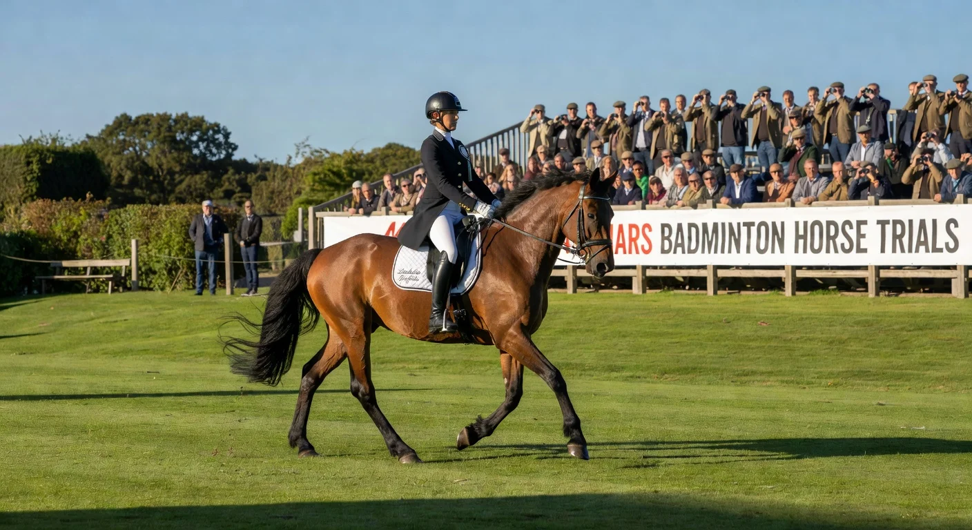 Ros Canter riding Lordships Graffalo during the dressage at the Mars Badminton Horse Trials