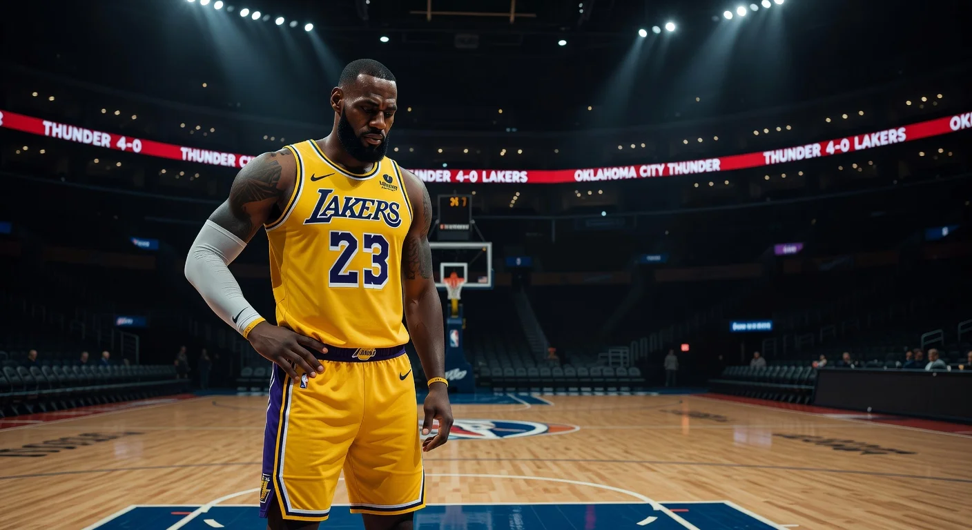 LeBron James looking uncertain after the Lakers' playoff loss