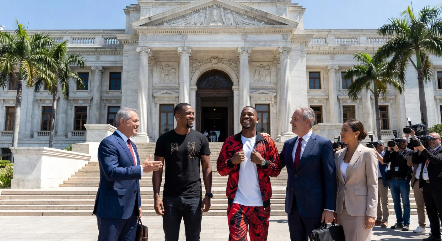 Funk artists MC Poze do Rodo and MC Ryan SP leaving court after release