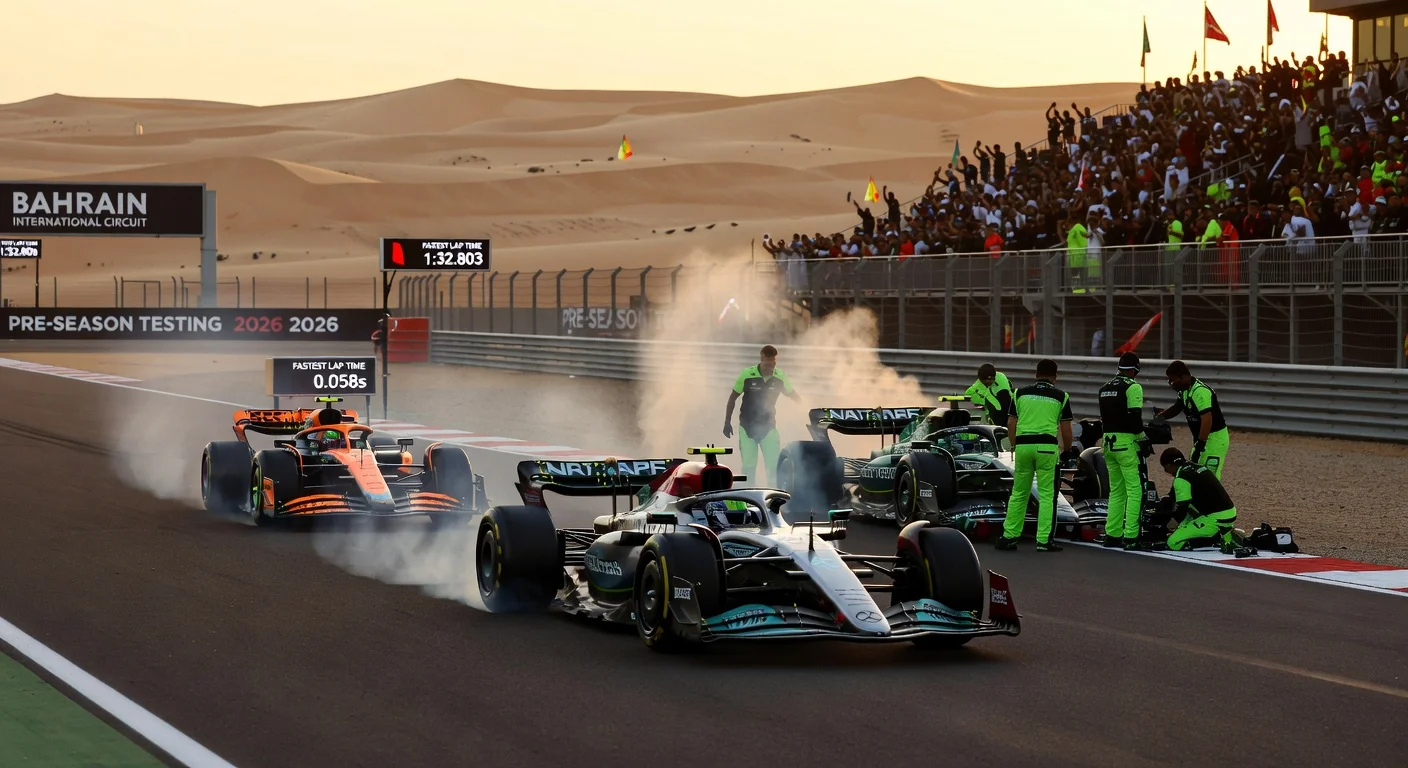 Kimi Antonelli tops Bahrain F1 test timesheets for Mercedes, Piastri close in McLaren, Alonso stopped for Aston Martin.