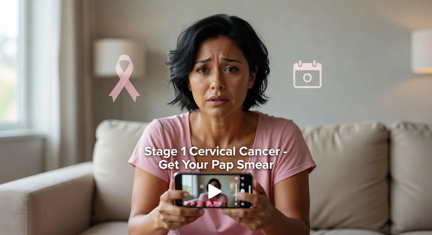 Emotional close-up of Snooki Polizzi sharing her stage 1 cervical cancer diagnosis, urging Pap smear screenings.