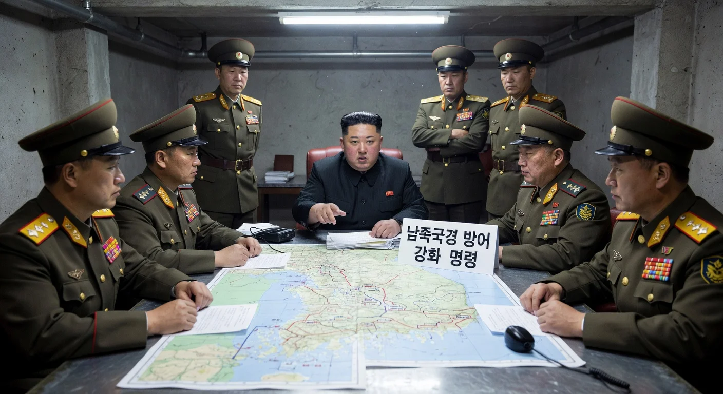 Kim Jong-un chairs a meeting with army commanders to order reinforcement of southern border defenses.
