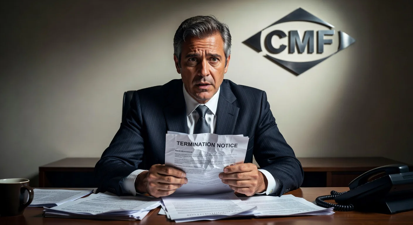 José Antonio Gaspar appearing surprised after unexpected dismissal from the CMF, in a professional office setting.
