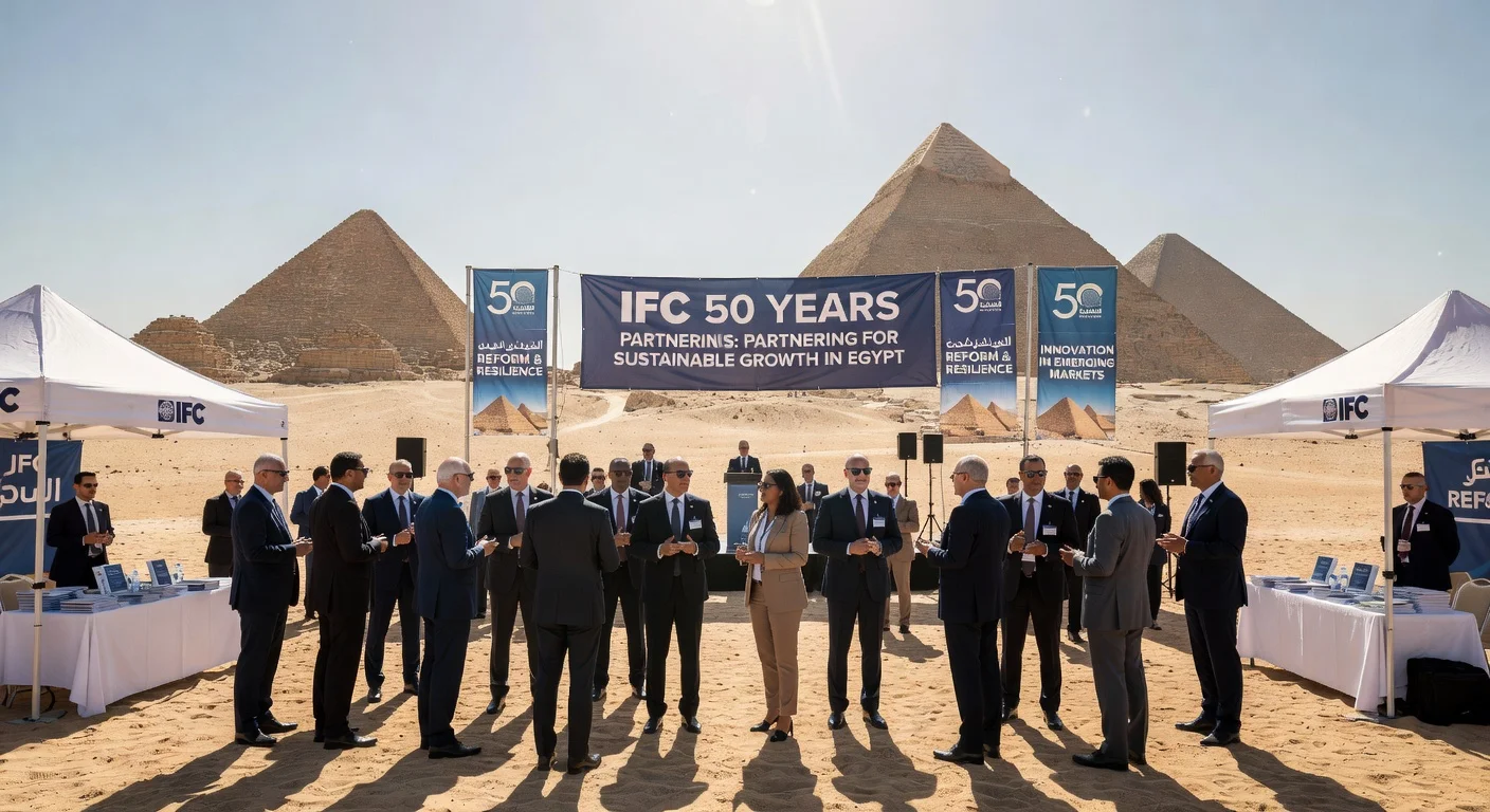 IFC 50 years celebration event at the Giza Pyramids in Egypt.