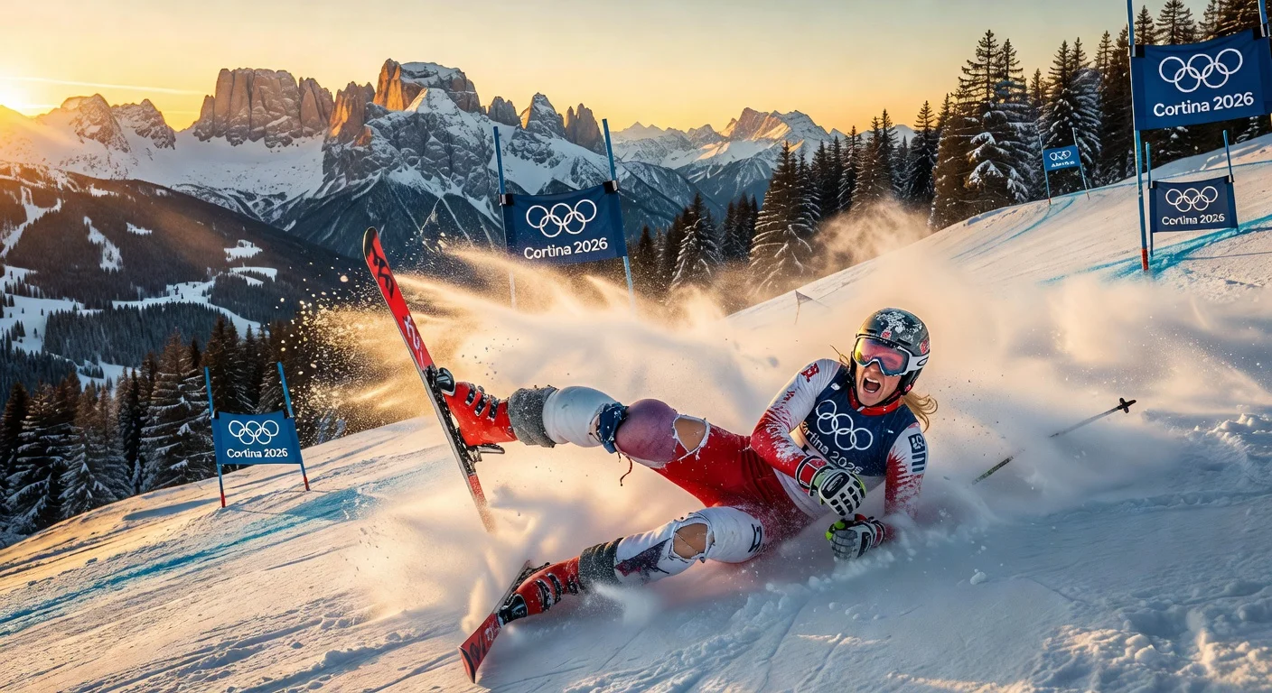 Lindsey Vonn crashes dramatically during the 2026 Olympic downhill race, leading to emergency surgery that saved her left leg.