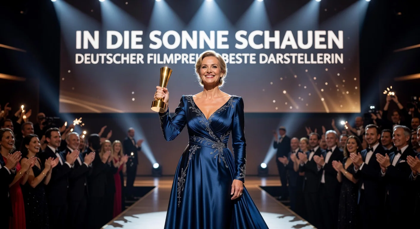 Senta Berger receiving the Deutscher Filmpreis award on stage