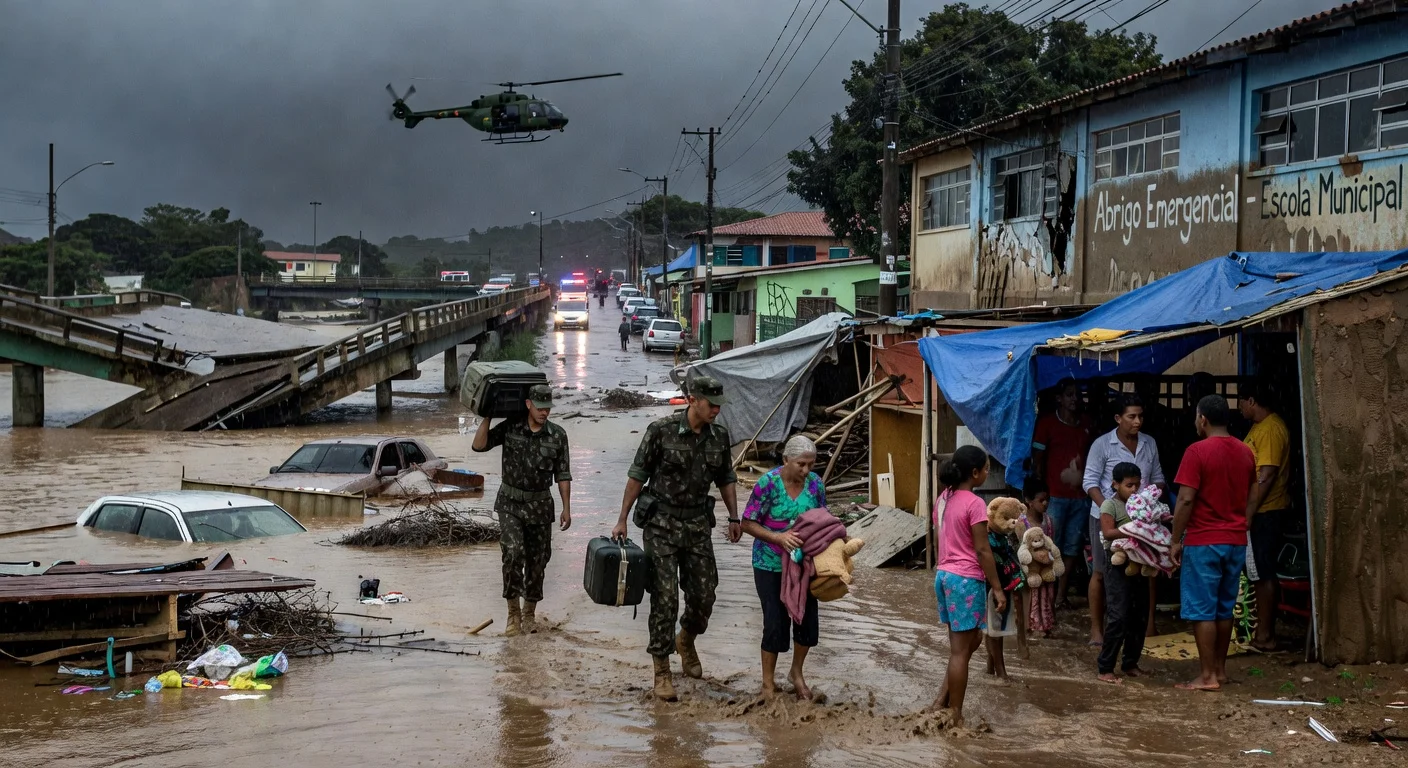 Brazilian Army soldiers aid flood victims amid destruction in Juiz de Fora after rains kill 41.