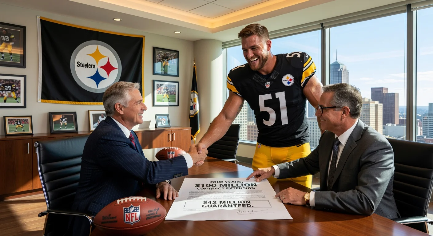 Nick Herbig signing his $100 million contract extension with the Pittsburgh Steelers