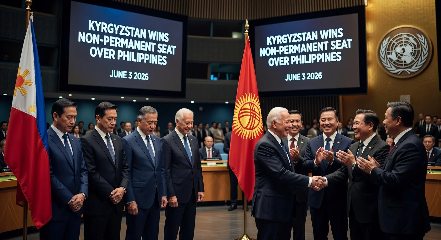 Illustration of Philippines losing UN Security Council bid to Kyrgyzstan