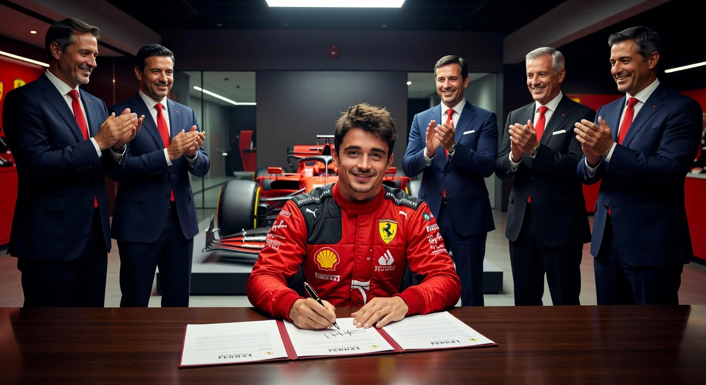 Charles Leclerc signing Ferrari contract extension