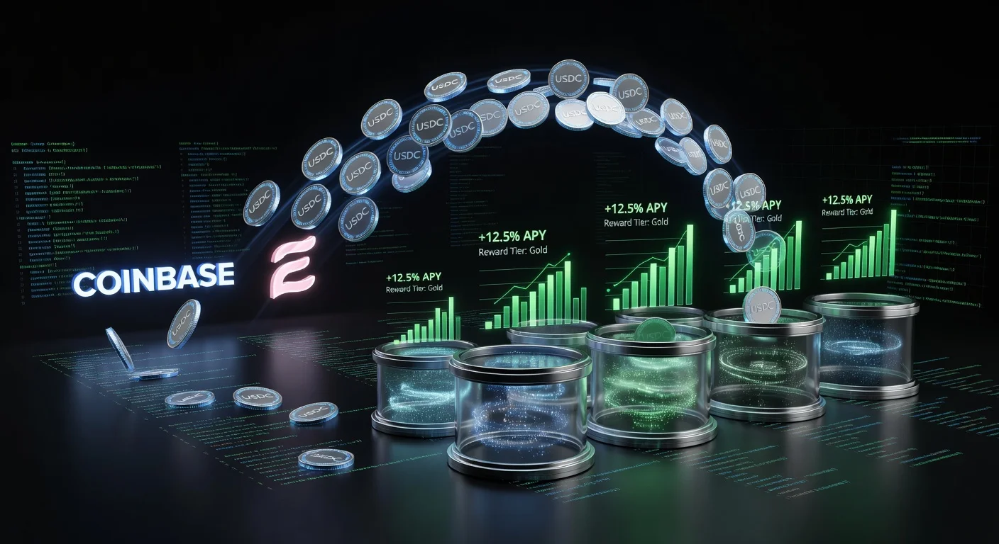 Illustration of Coinbase and Ethena partnership for USDC yields