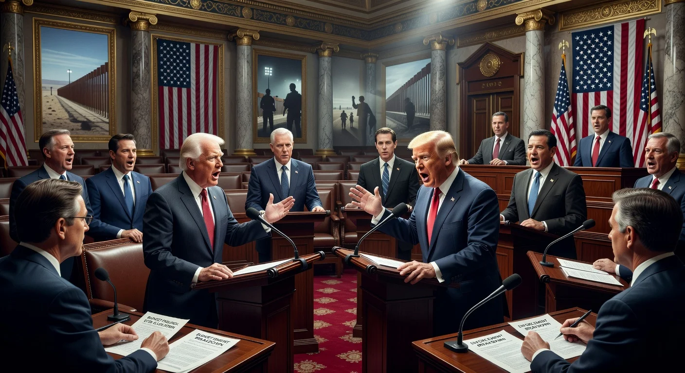Republican senators debating a $72 billion border enforcement funding bill in the Senate chamber.
