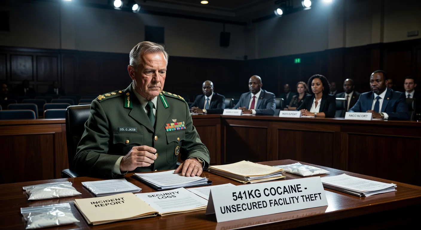 Colonel Gavin Jacob testifying before the Madlanga Commission in a cocaine theft inquiry