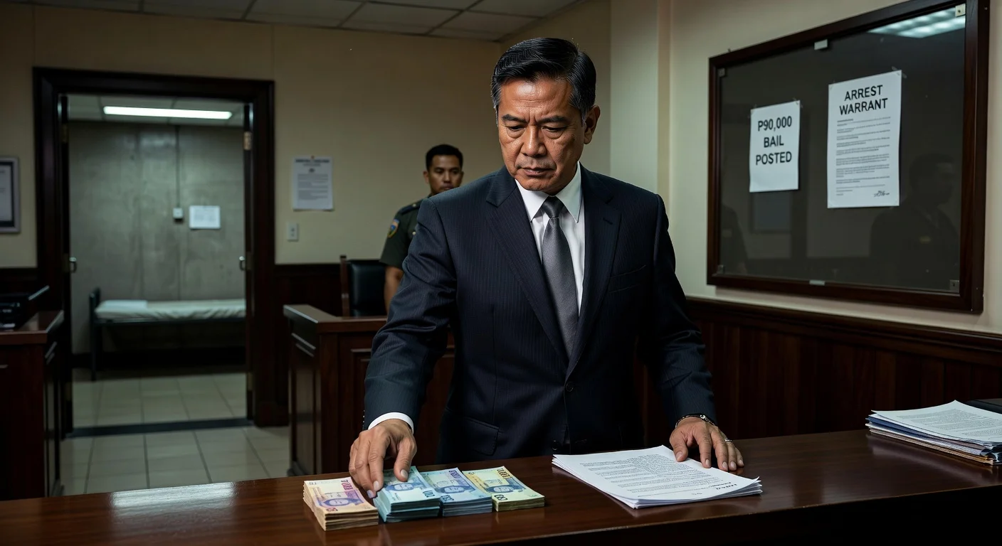 Senator Jinggoy Estrada posting bail in court for graft case