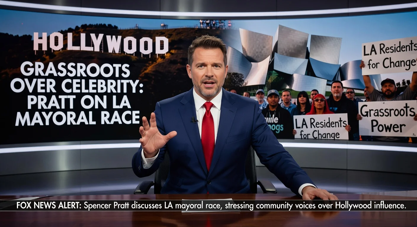 Spencer Pratt speaking on Fox News about his LA mayoral campaign without celebrity endorsements.