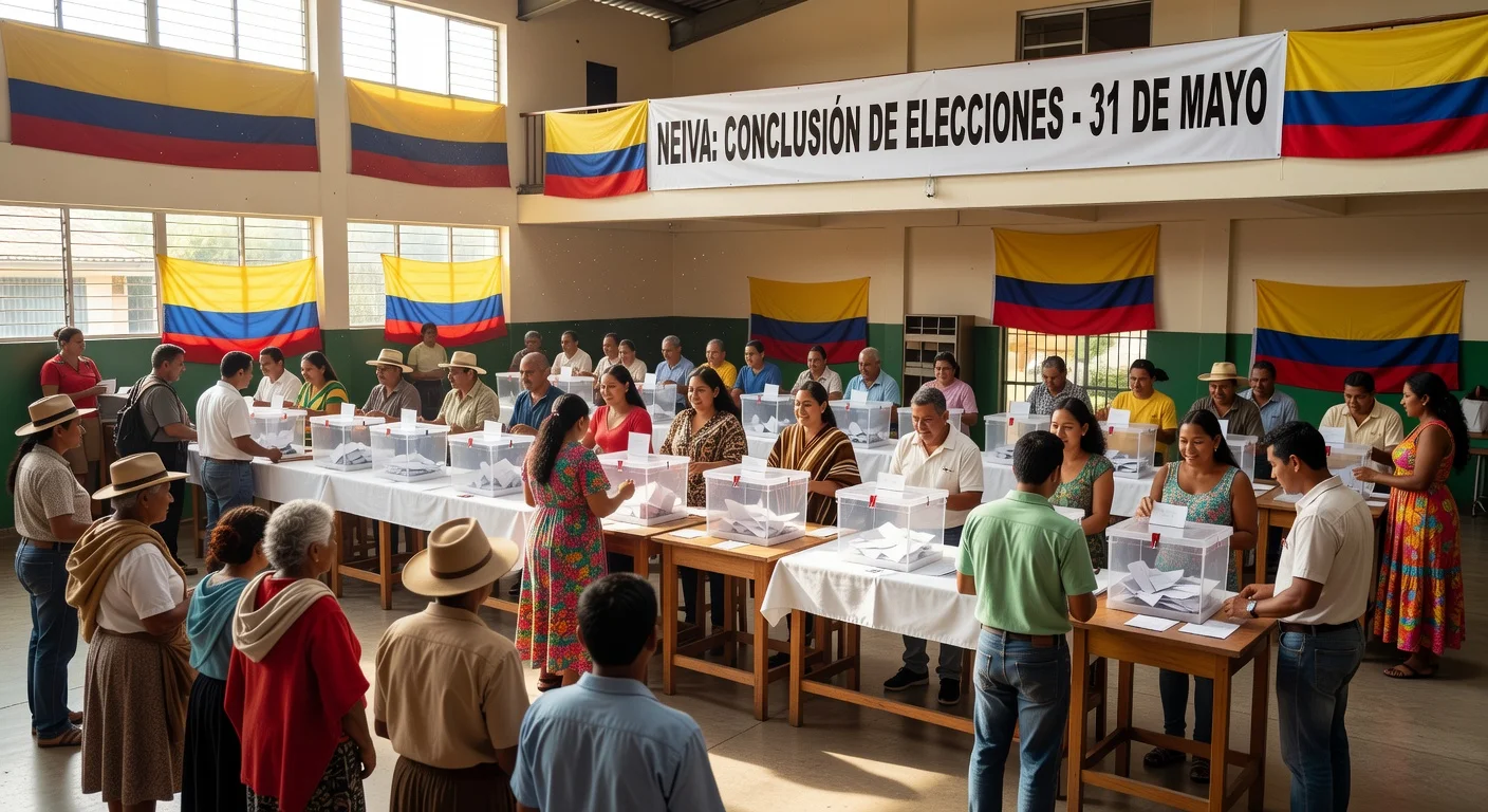 Peaceful voters at a polling station in Neiva during election day.