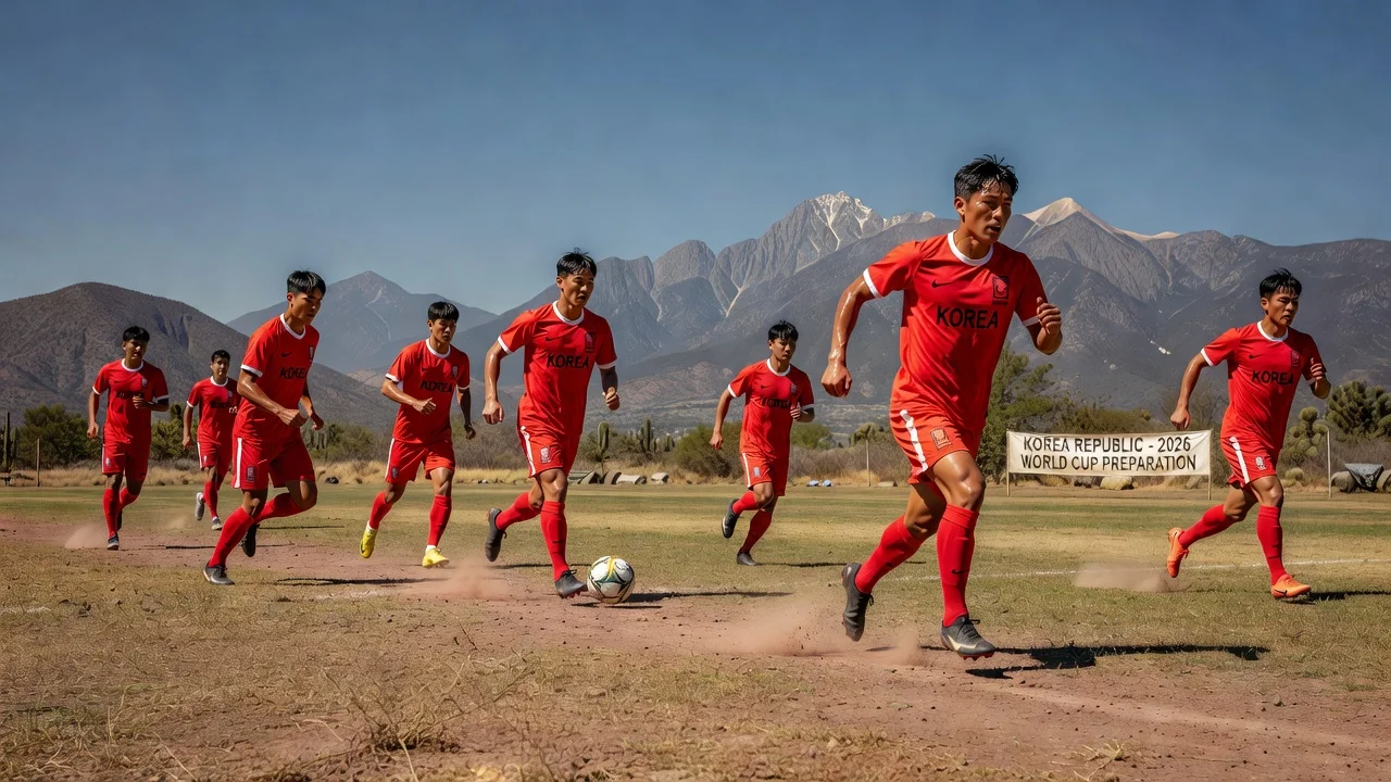 South Korea national football team training in Mexico for 2026 World Cup adaptation to altitude and heat