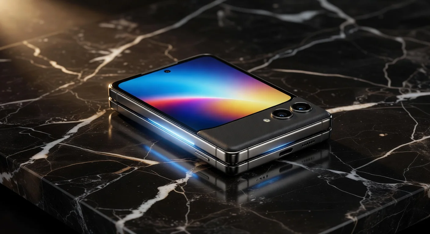 High-quality photo of the Motorola Razr Ultra 2026 smartphone showcasing its design and new features for a news illustration.