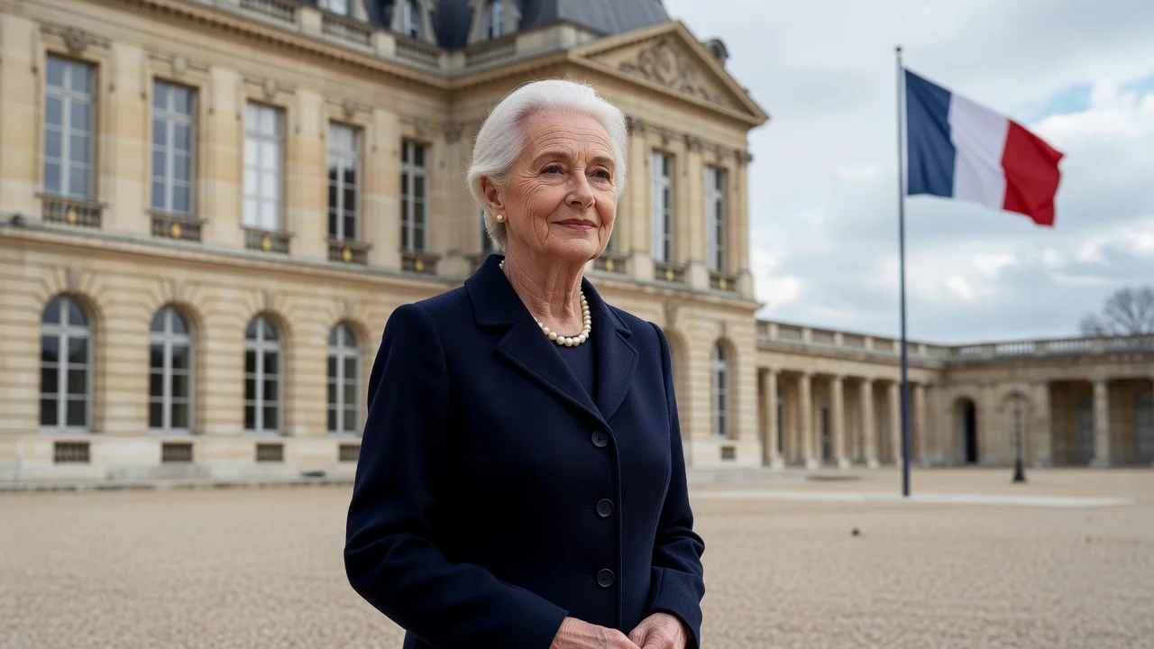 Illustration for news article on the death of Bernadette Chirac, wife of former French president Jacques Chirac.