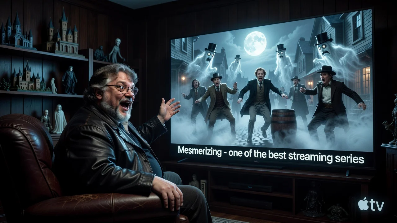 Guillermo del Toro praising Widow's Bay series on TV