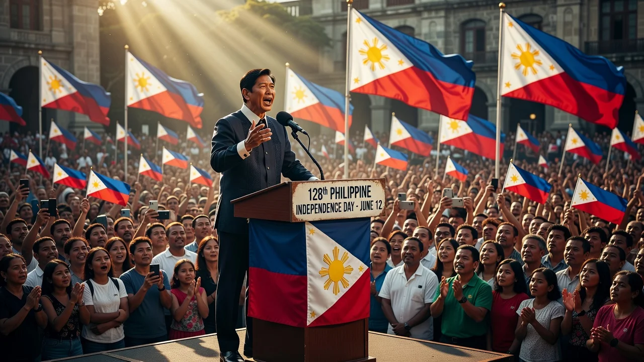 President Marcos Jr. speaking at Independence Day event about safeguarding truth.