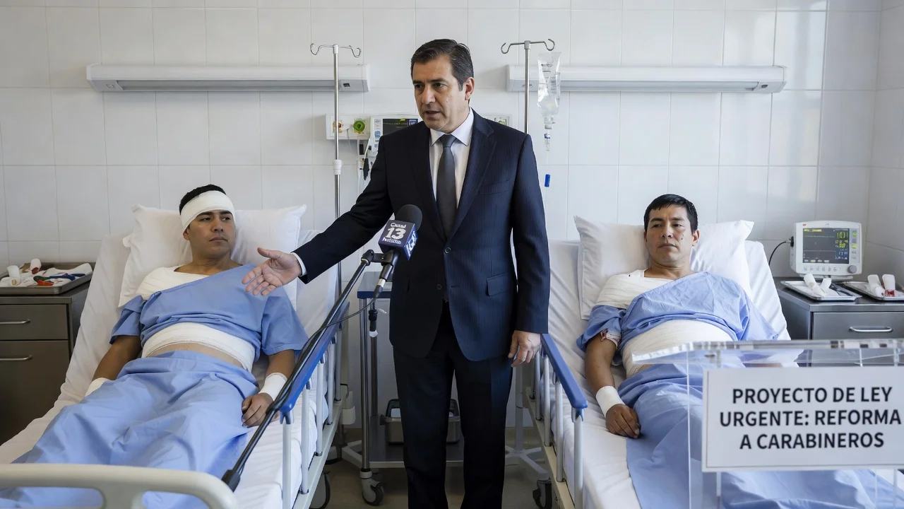 Minister Arrau visiting injured police officers in hospital to show support for police protection bills