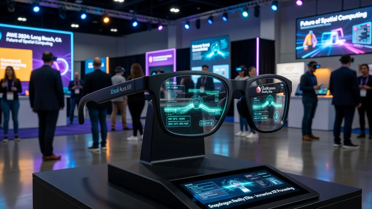 Xreal Aura XR glasses on display at tech expo