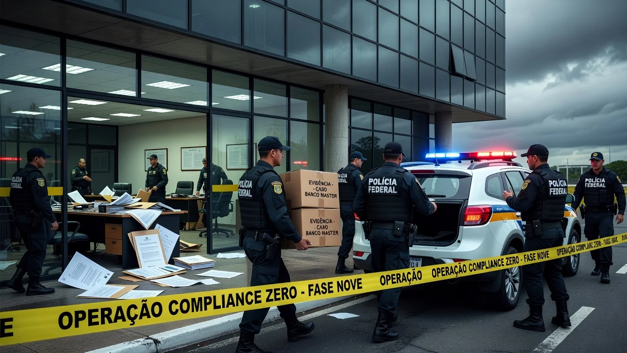 Federal police officers raiding an office during Operation Compliance Zero targeting Senator Jaques Wagner.