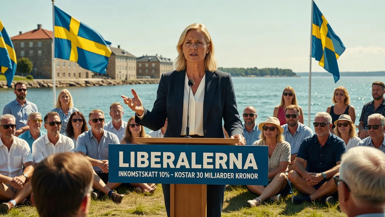 Simona Mohamsson speaking about tax cuts at Almedalen